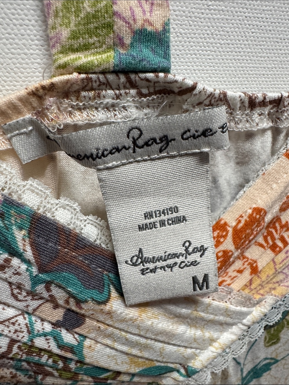 American Rag Multi-Color Floral Patchwork Tank Top - Picture 2 of 8
